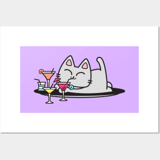 Martini Cat Posters and Art